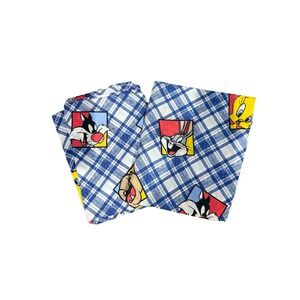 1995 Looney Tunes Toons Twin Flat & Fitted Sheet Taz Tweety Sylvester Bugs Bunny